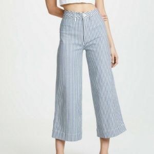 Madewell Emmett Railroad Stripe Wide Leg Crop